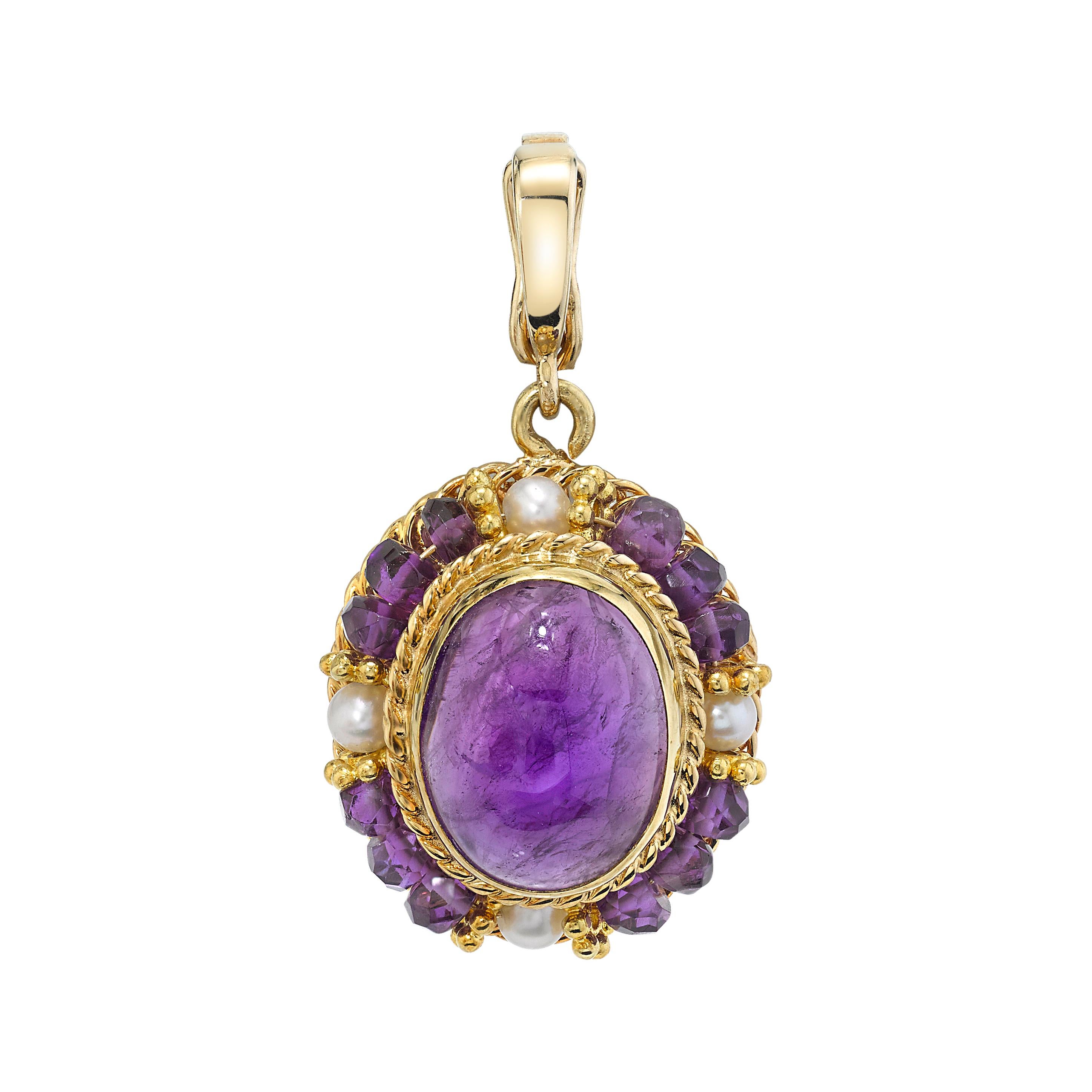 amethyst cabochon pendant
