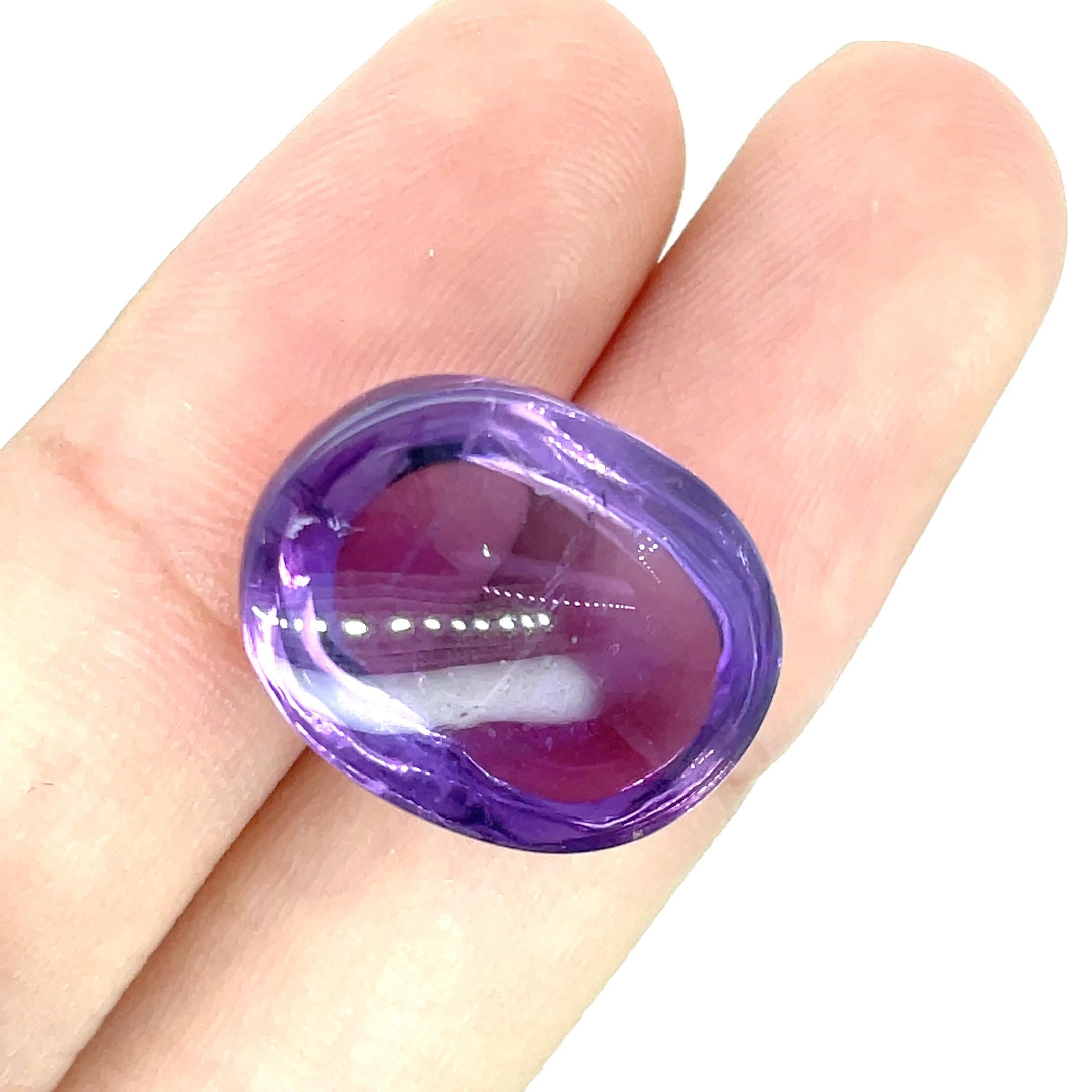 Cabochon di ametista Cts 173,18 e cabochon ovale di citrino Cts 167,82 in vendita 5