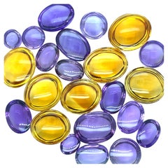 Amethyst Cabochon Cts 173.18 and Citrine Oval Cabochons Cts 167.82