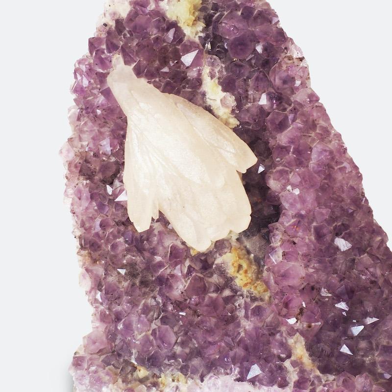 18th Century and Earlier Amethyst Calcite Formation For Sale