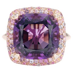 Amethyst Candy Ring with Gemstone & Diamond in 18 Karat Rose Gold