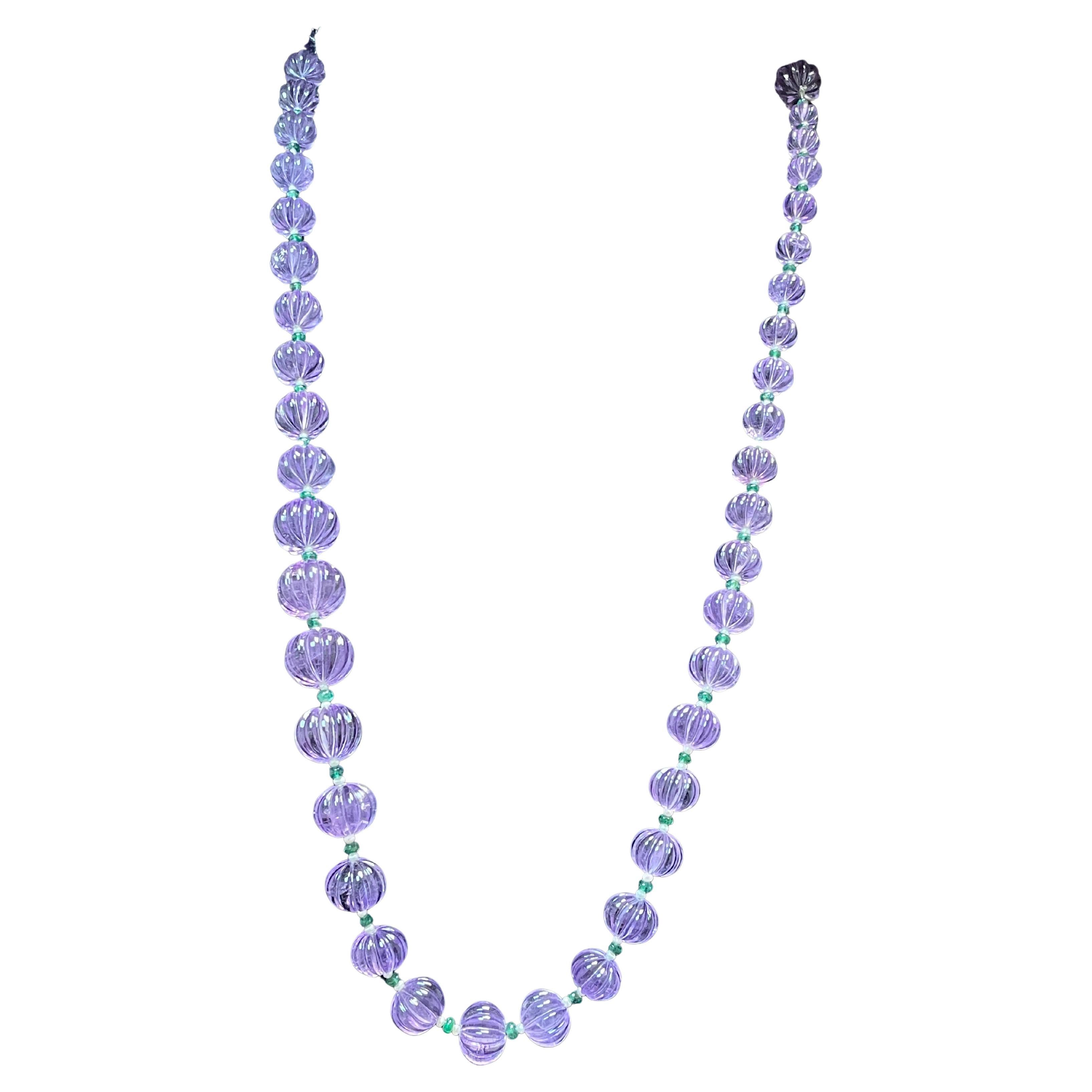 Collana di perle da intaglio di ametista Cts 578