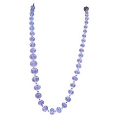 Amethyst Carving Beads Necklace Cts 578