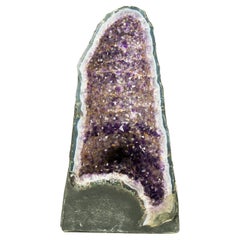 Amethyst Cathedral Geode with Rare Bi-Color Druzy Formation 
