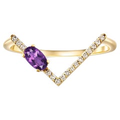 Amethyst chevron ring.