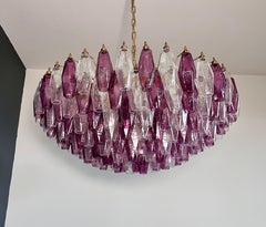 Amethyst & Clear POLYEDRI Murano Glass Chandelier