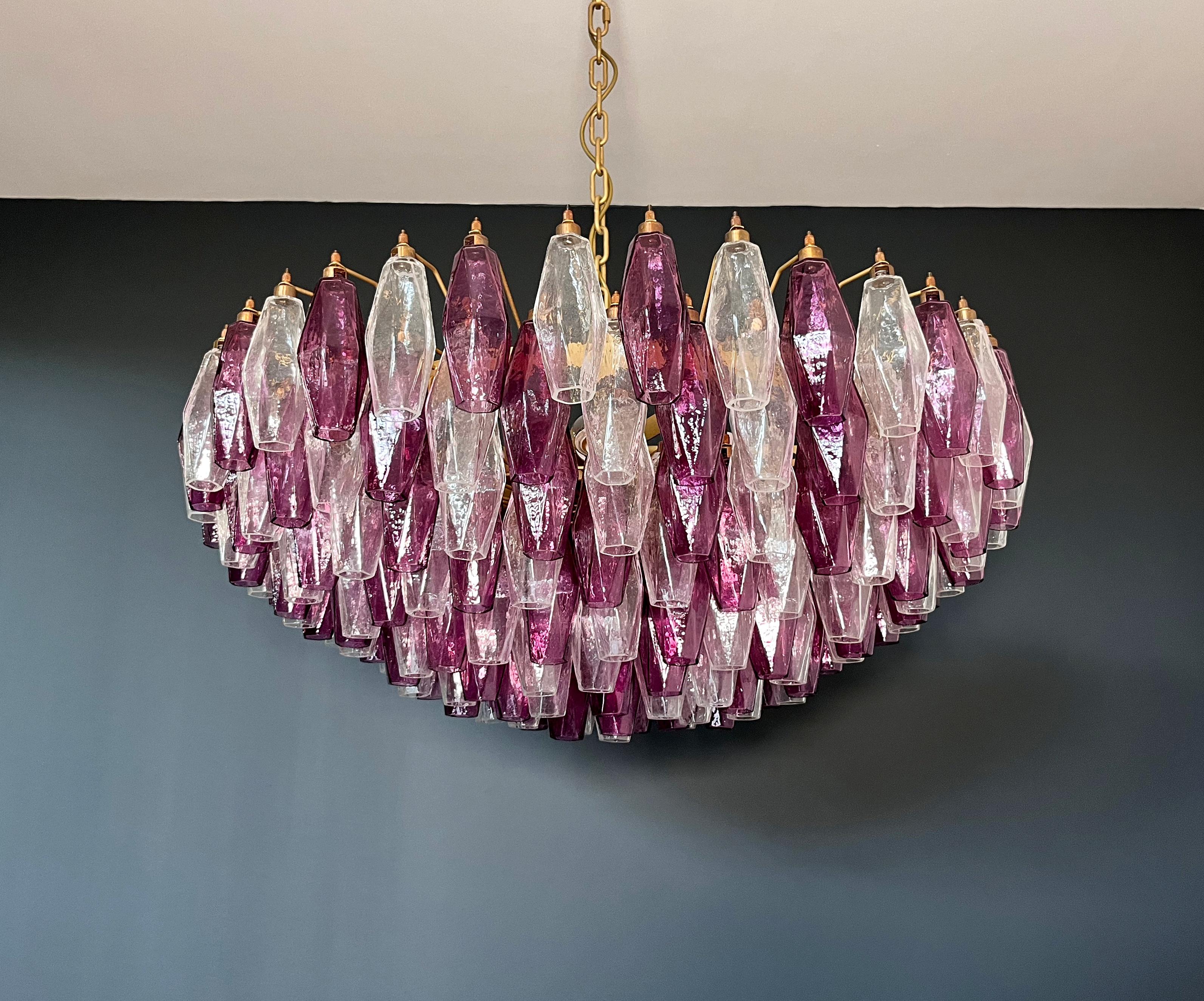 Amethyst & Clear POLIEDRI Murano Glass Chandelier In condizioni buone in vendita a Gaiarine Frazione Francenigo (TV), IT
