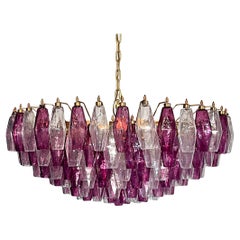 Amethyst & Clear POLYEDRI Murano Glass Chandelier