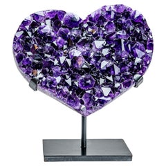 Amethyst Cluster Heart on Stand from Brazil