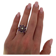 Amethyst Cluster Ring – 9ct Yellow Gold