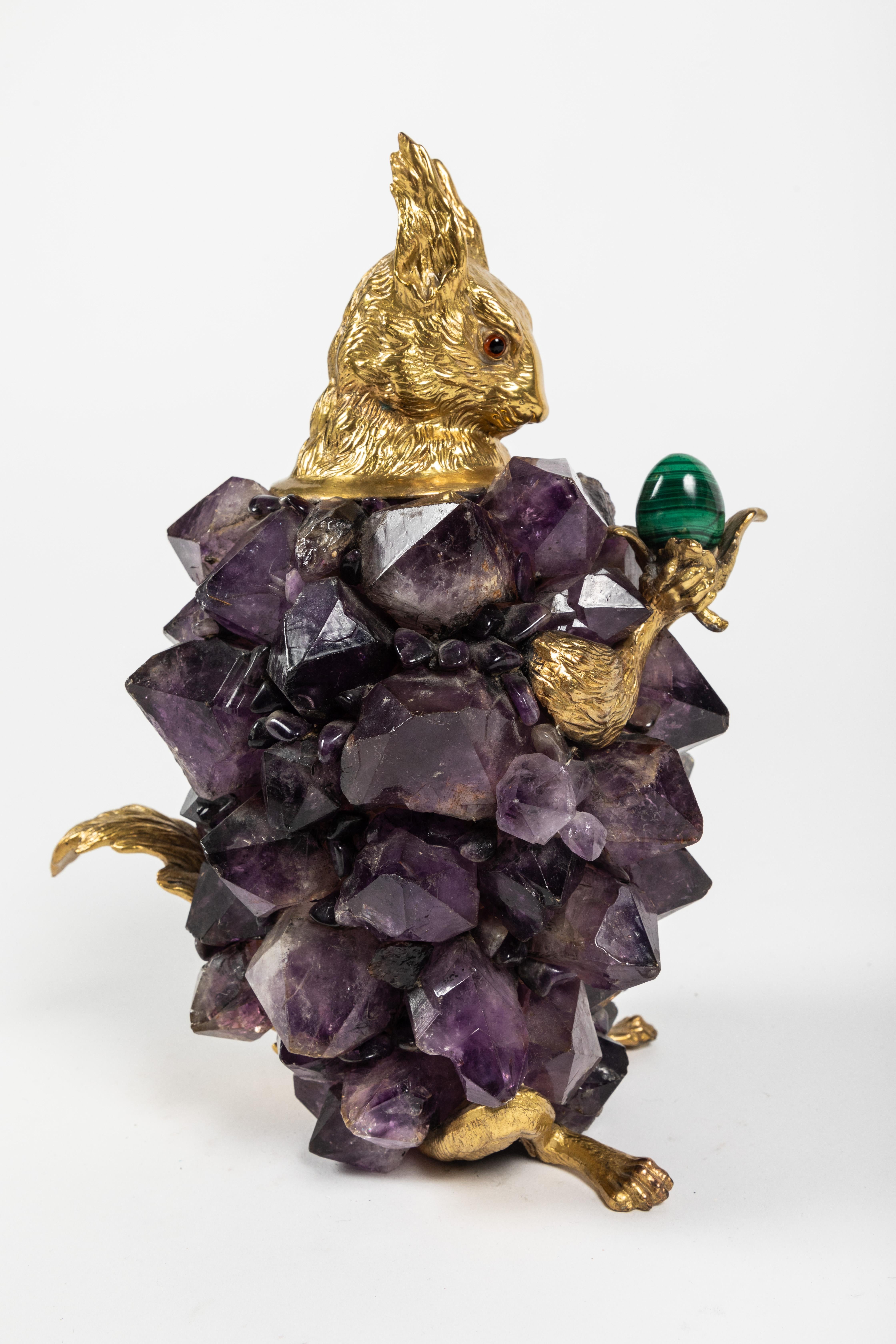 Mid-20th Century Amethyst Cluster Squirrel by Antony Redmile