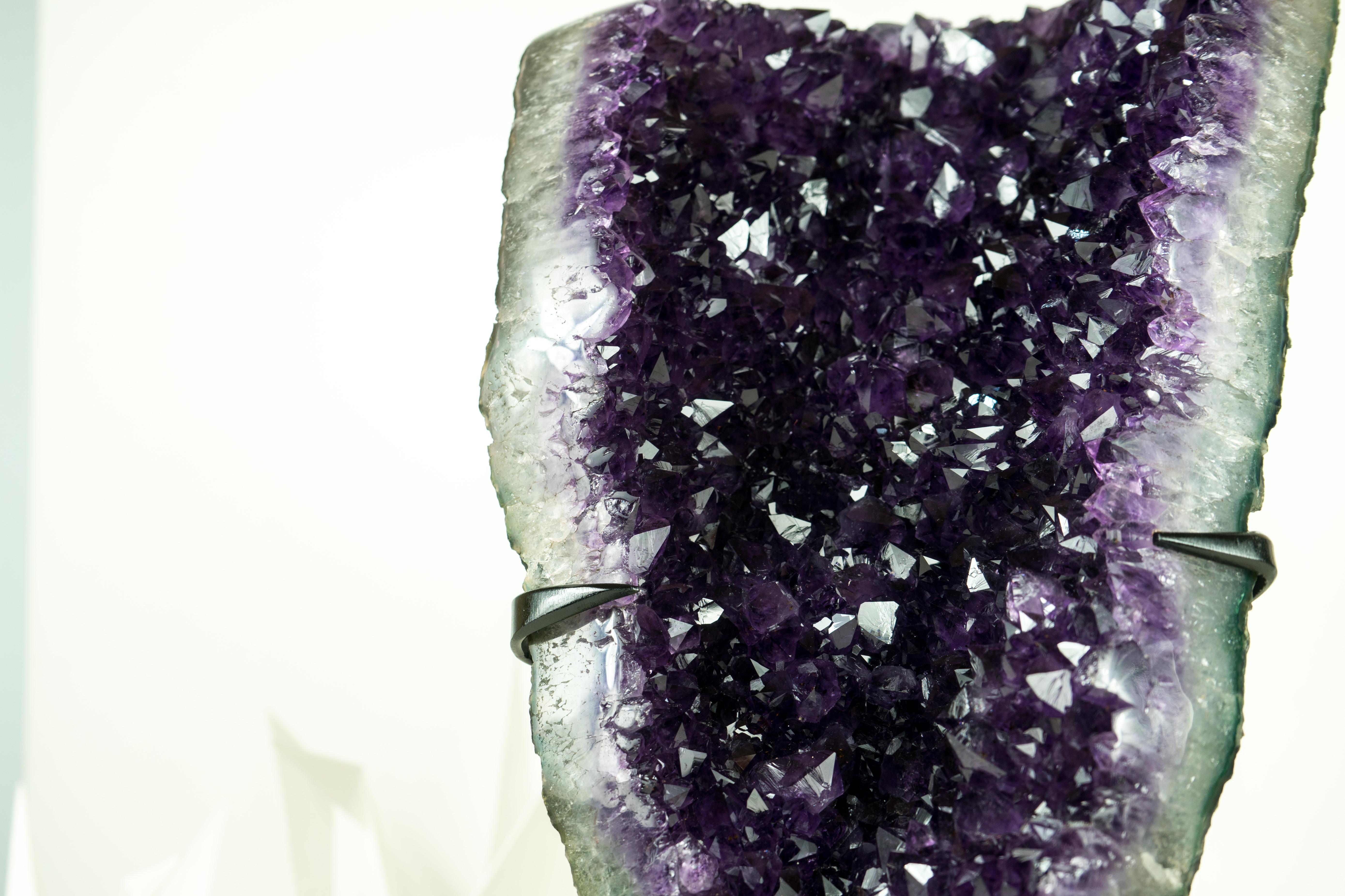 Amethyst Cluster with AAA Grape-Jelly Amethyst Druzy, Natural Crystal Sculpture For Sale 2