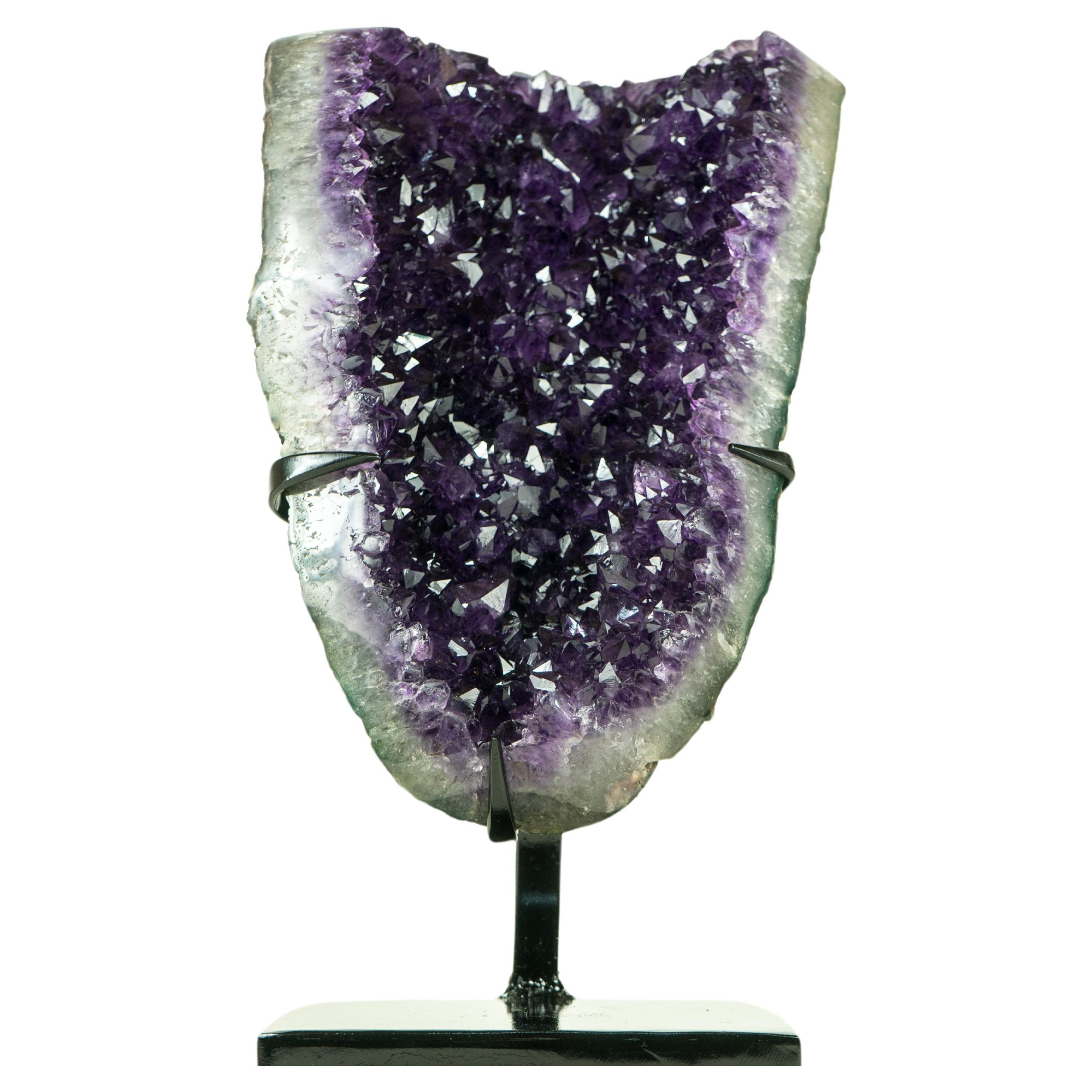 Amethyst Cluster with AAA Grape-Jelly Amethyst Druzy, Natural Crystal Sculpture For Sale
