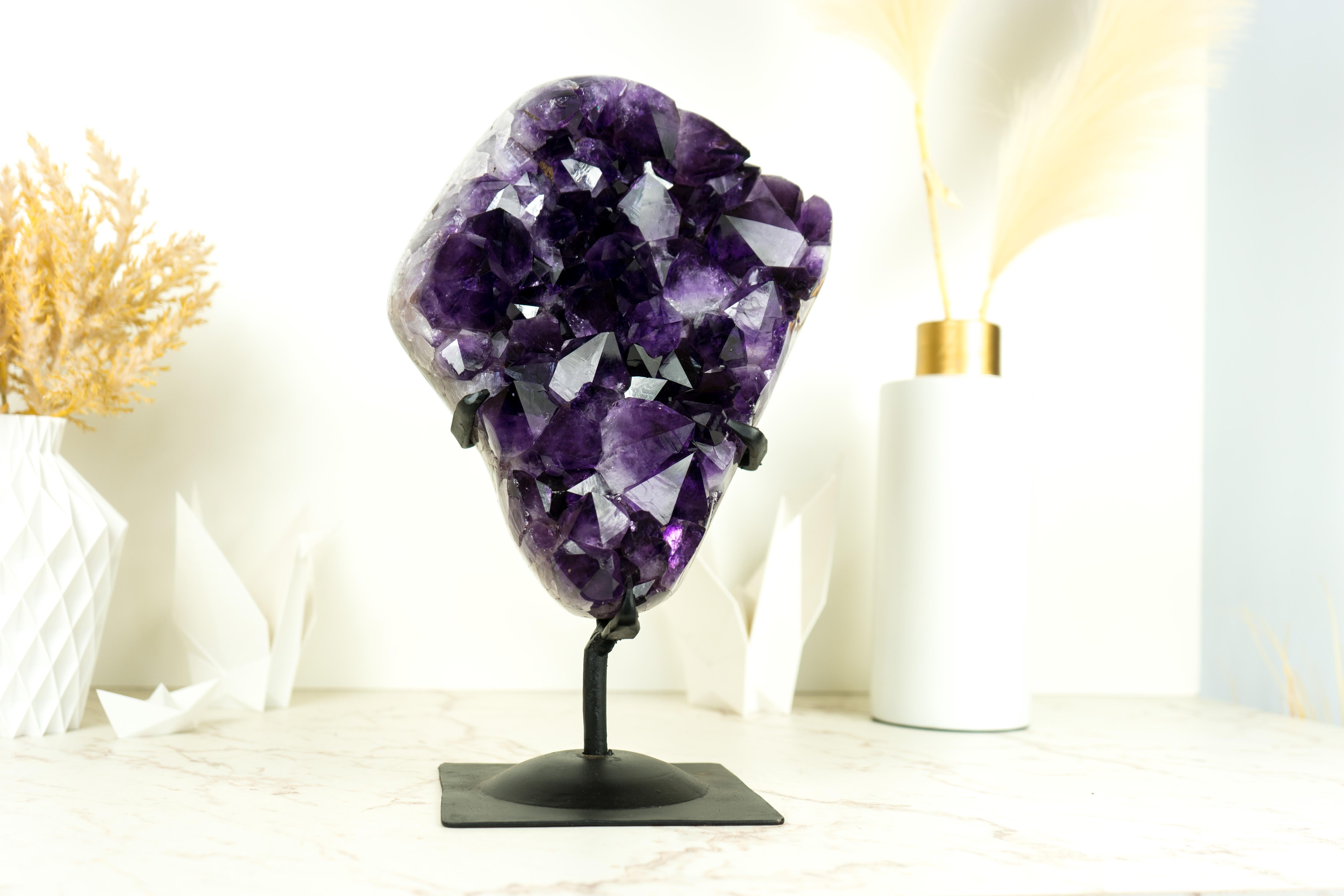 Amethyst Cluster with Gallery Grade AAA Dark Purple Amethyst For Sale 5