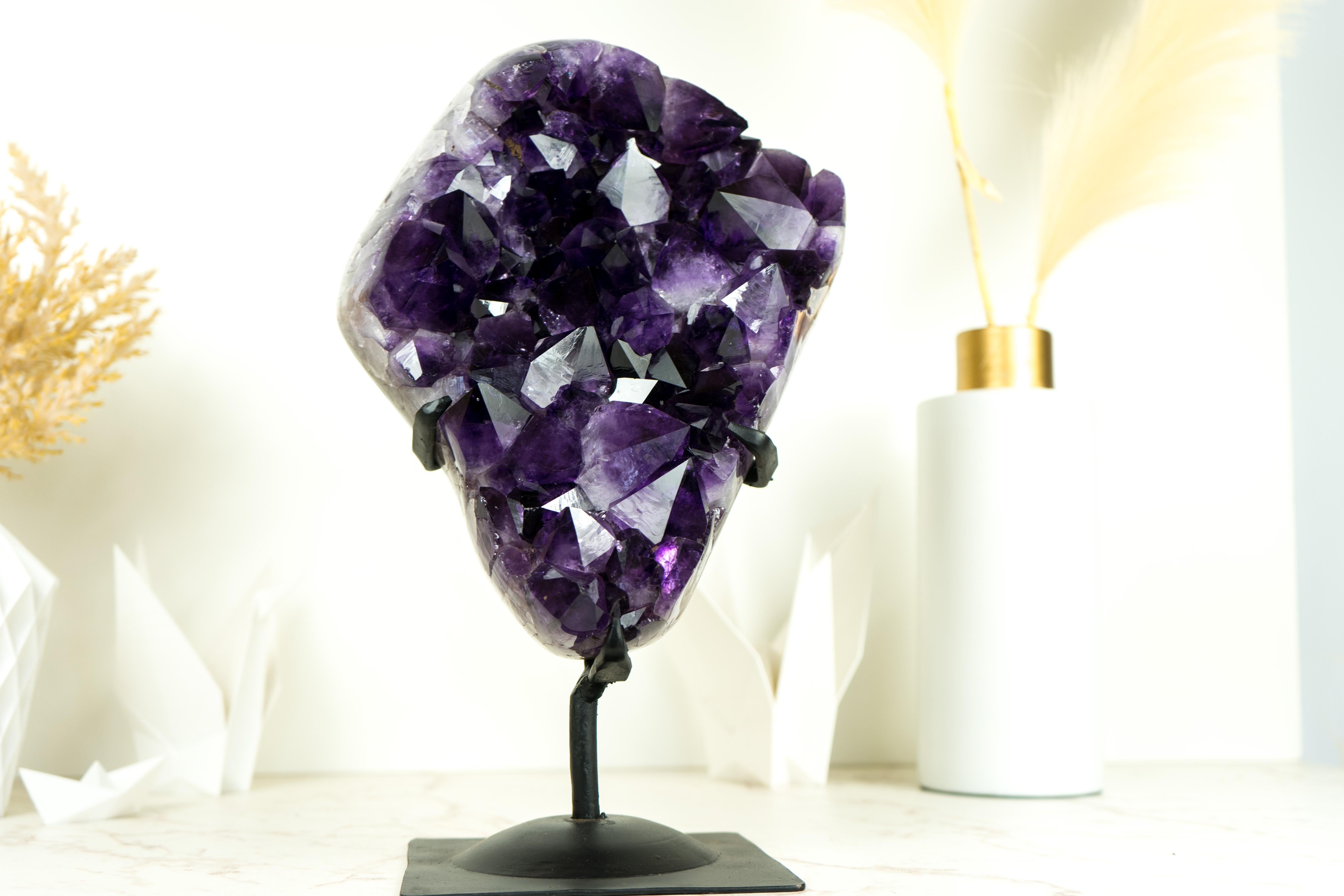 Amethyst Cluster with Gallery Grade AAA Dark Purple Amethyst For Sale 6