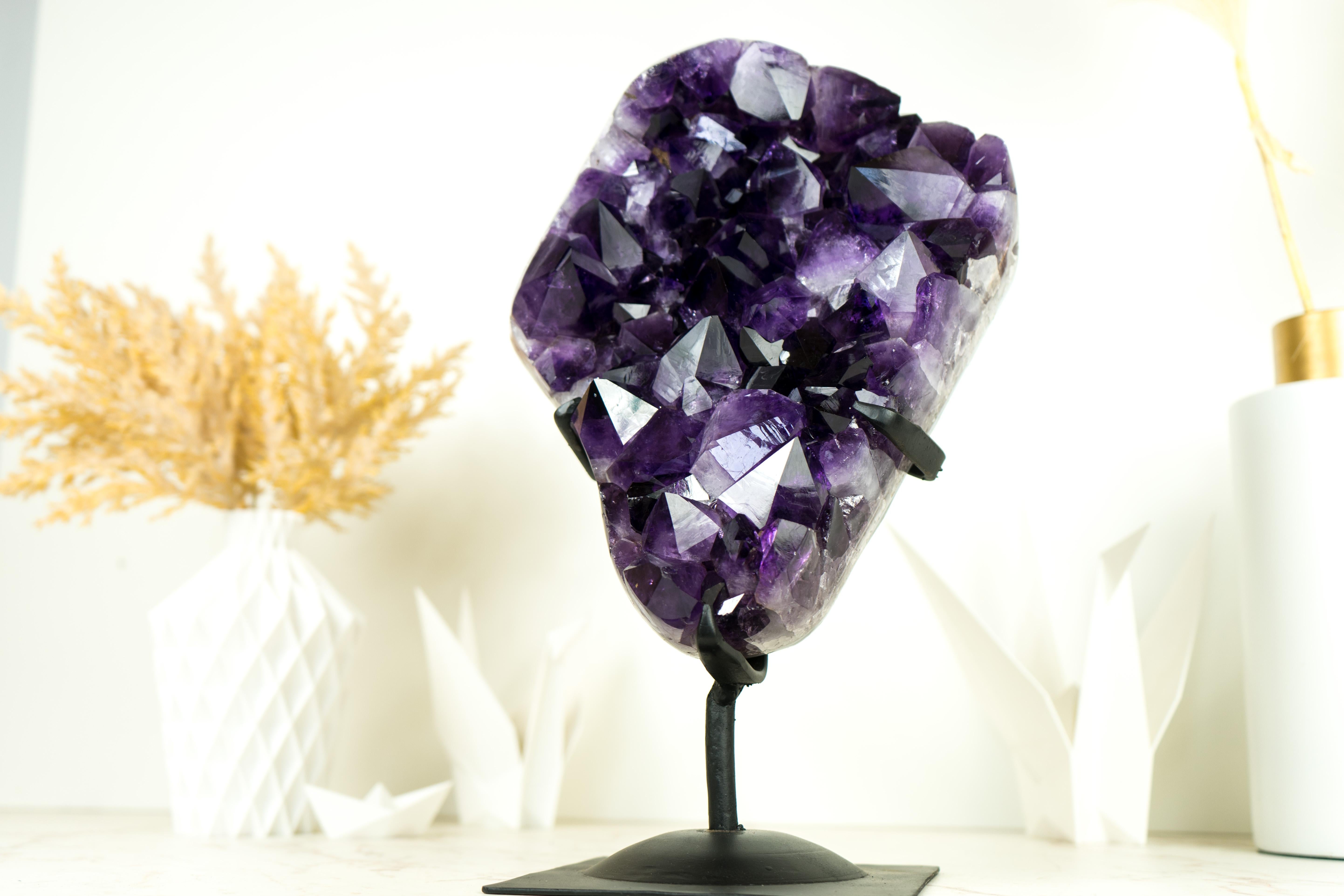 Amethyst Cluster with Gallery Grade AAA Dark Purple Amethyst For Sale 7