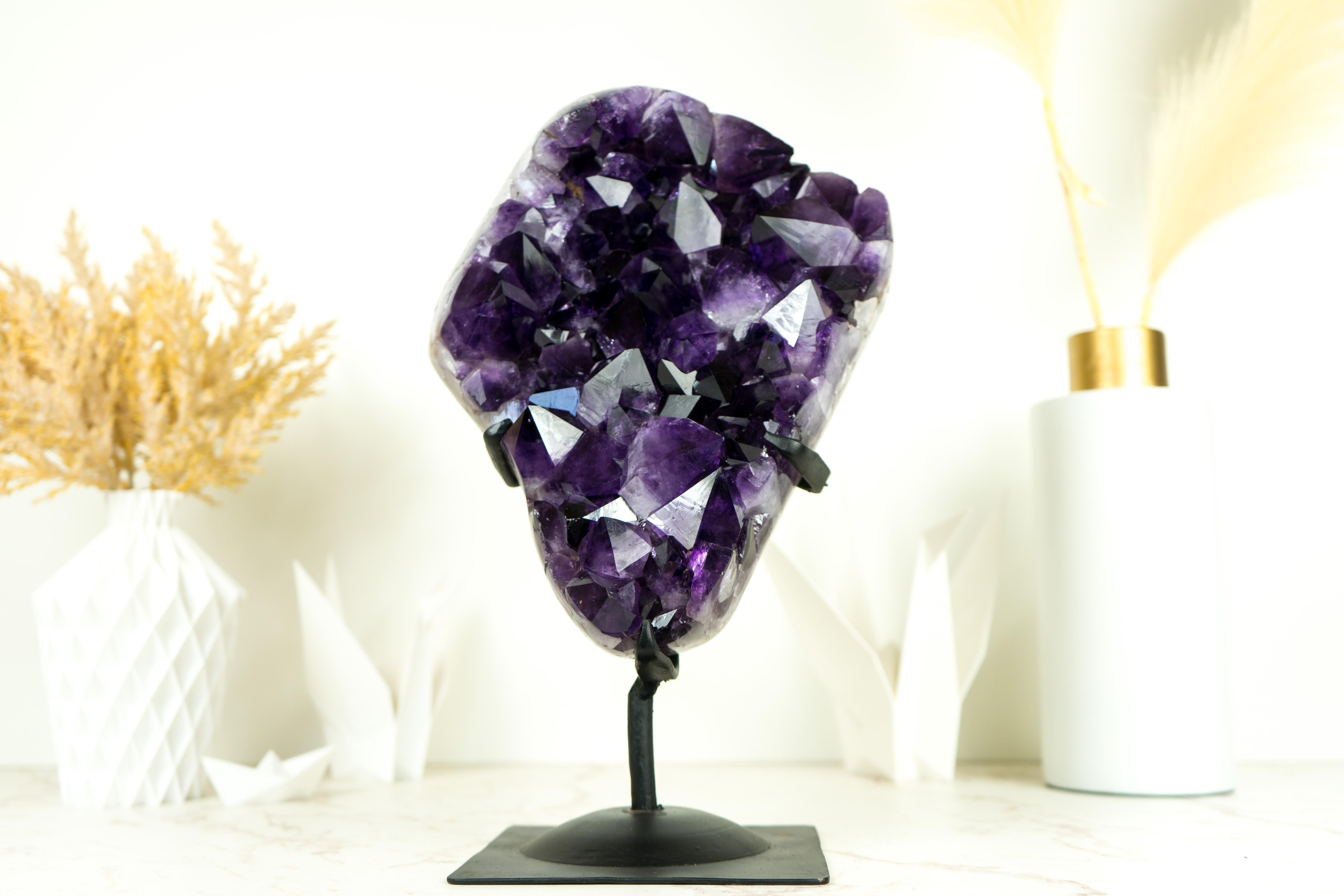Amethyst Cluster with Gallery Grade AAA Dark Purple Amethyst For Sale 8