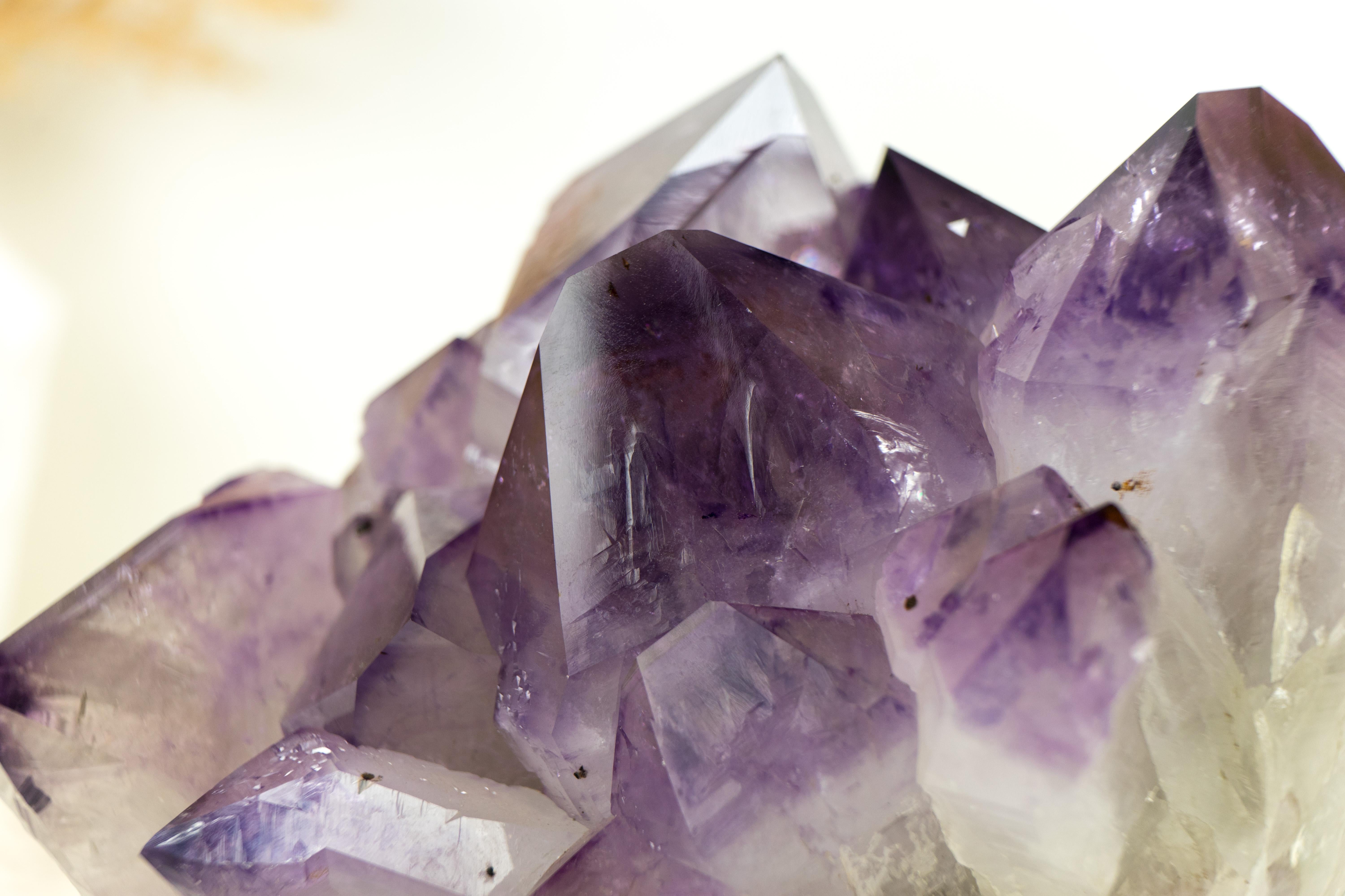 Amethyst Cluster with Intact Purple Phantom Crystal Points from Brazil For Sale 9