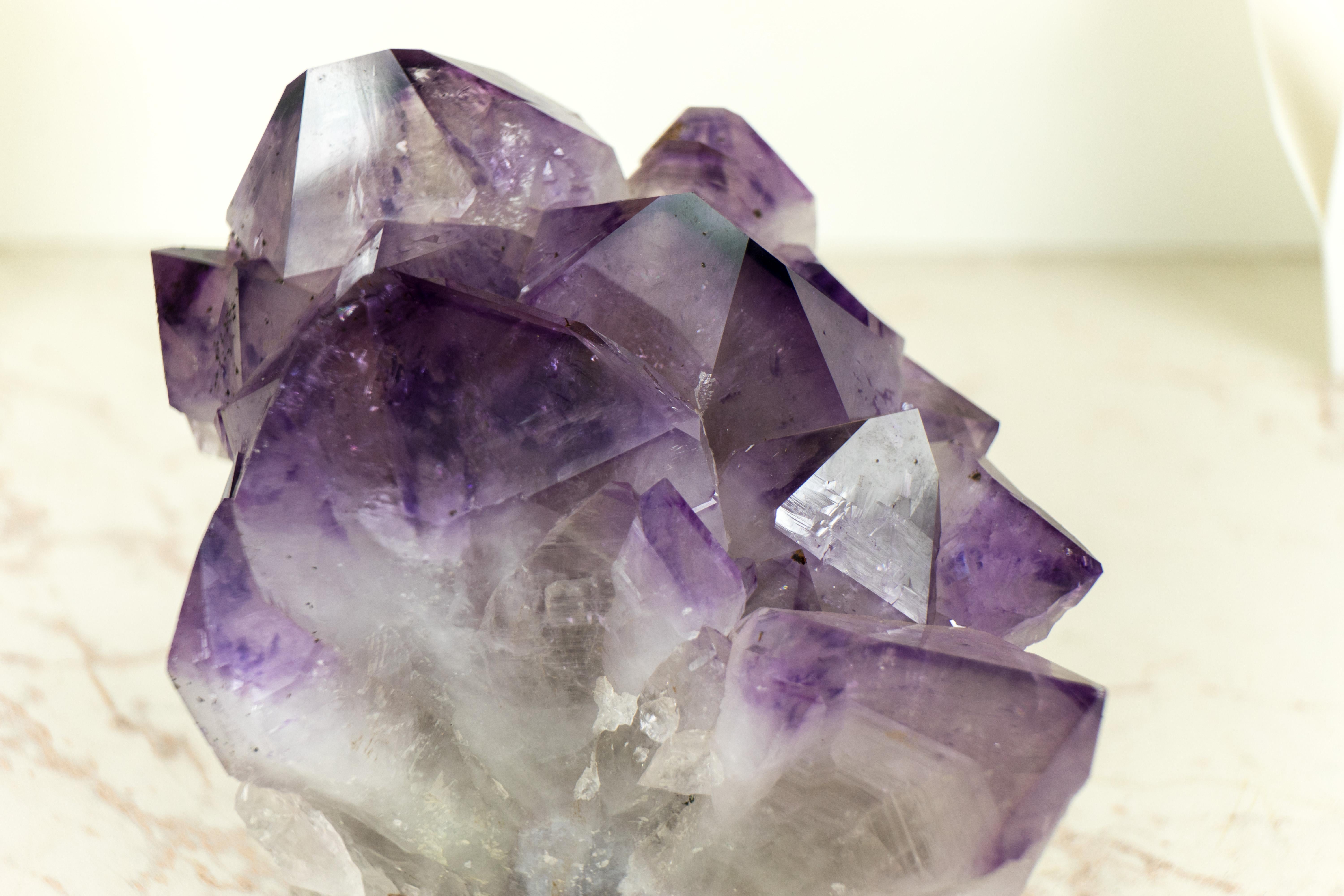 Amethyst Cluster with Intact Purple Phantom Crystal Points from Brazil For Sale 3