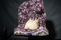 Amethyst Cluster with Rare Intact “Excalibur” Long Scalenohedral Calcites