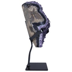 Amethyst Cluster with White Quartz and Green Celadonite Crystals