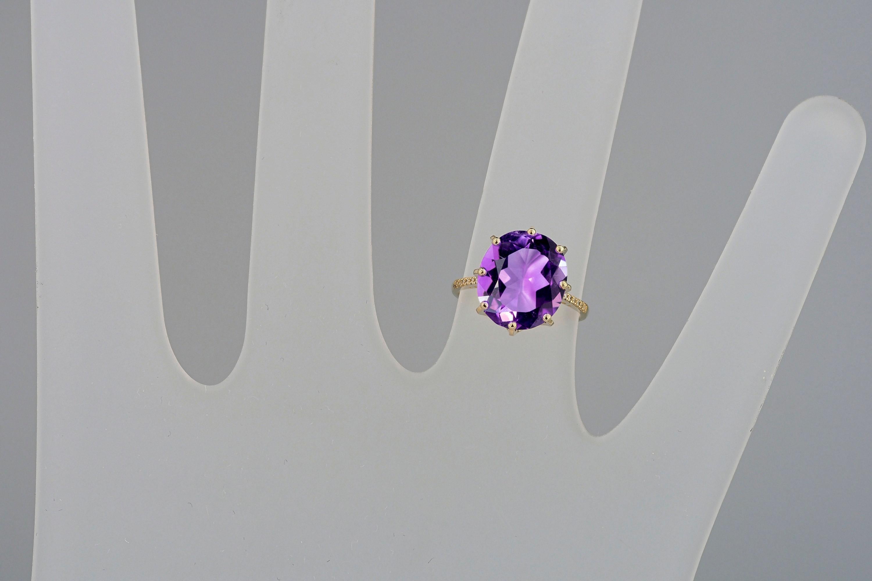 in vendita:  Amethyst cocktail ring 6