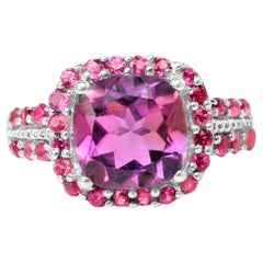 Bague cocktail rhodolite sertie de 5 carats