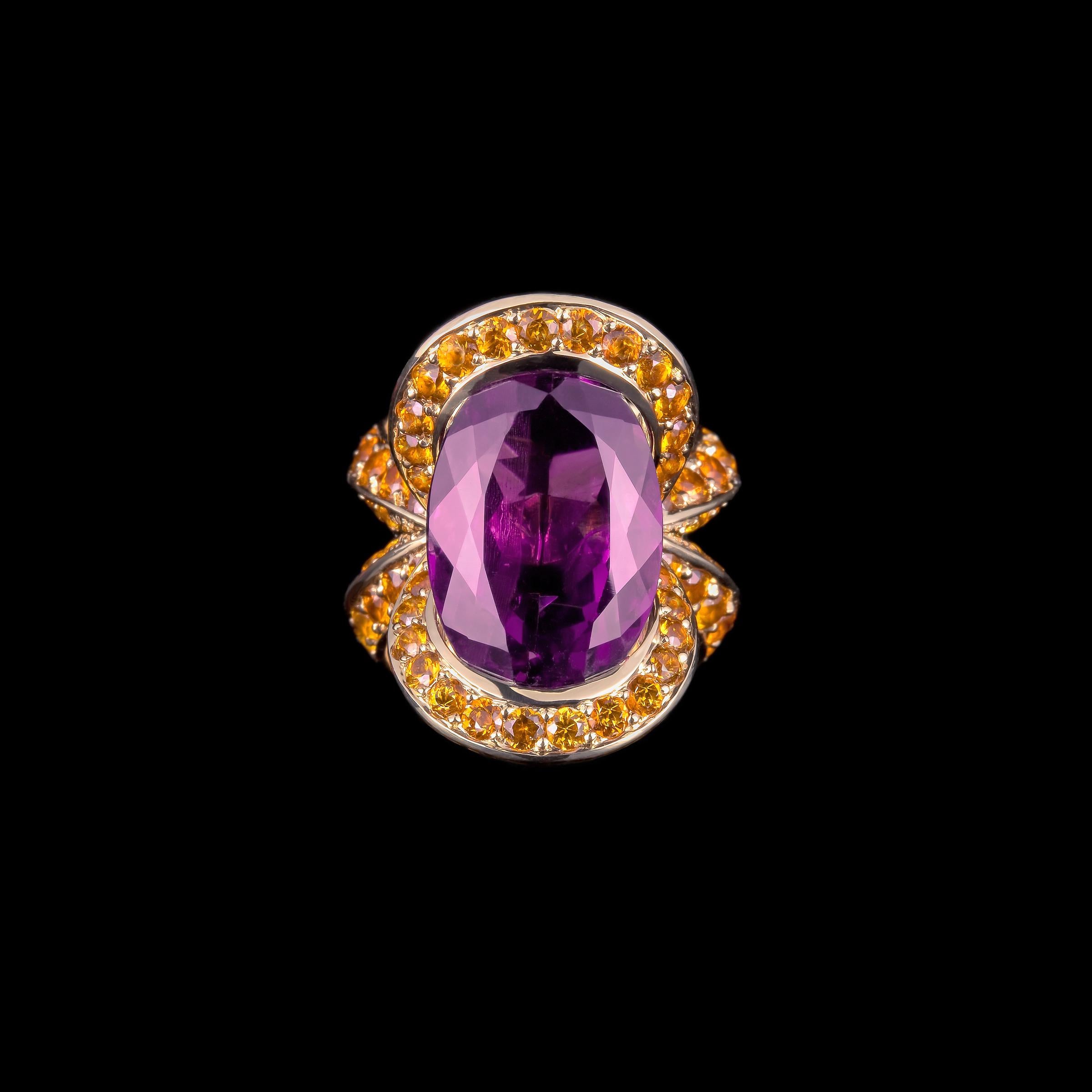 High contrast amethyst cocktail ring 