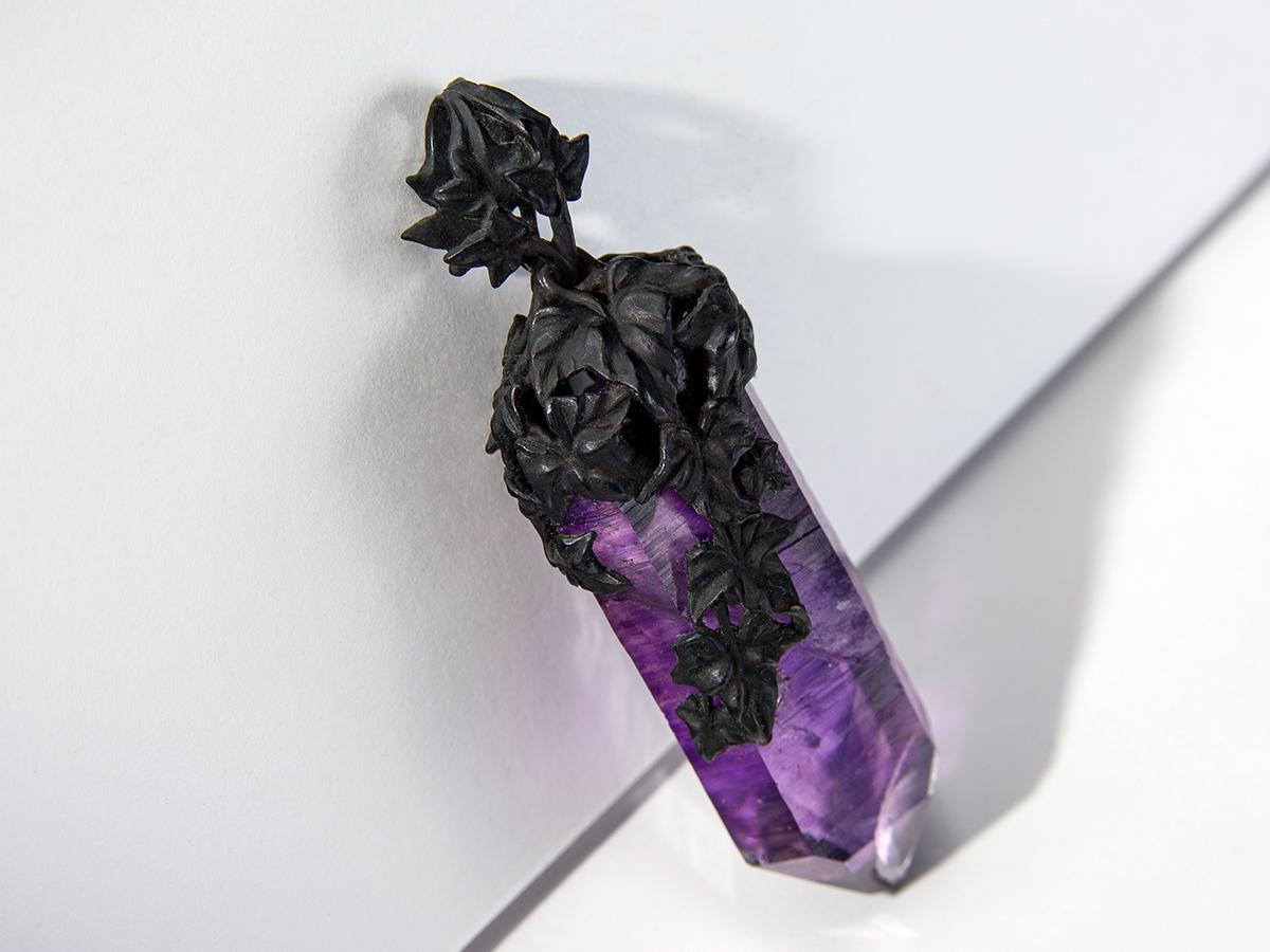 black and purple crystal