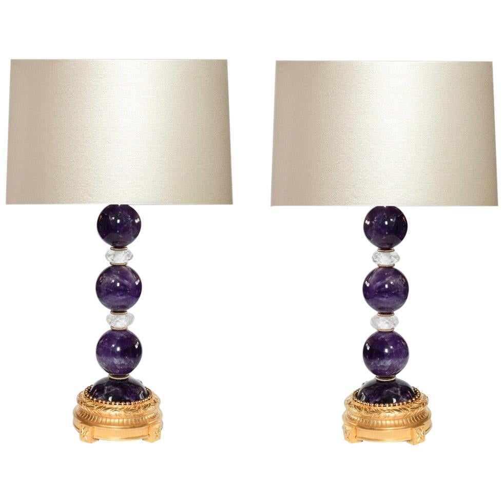 Amethyst Crystal Lamps by Phoenix For Sale