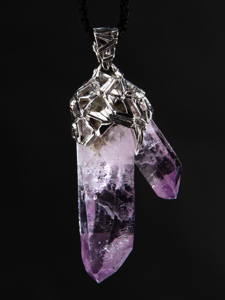 Amethyst Crystal Silver Pendant Magic Healing Stone Heather Purple Mexican Stone For Sale 4