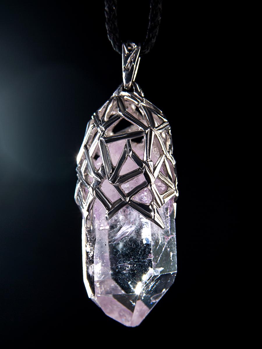 Amethyst Crystal Pendant Purple Magic Healing Energy Unisex Necklace For Sale 4