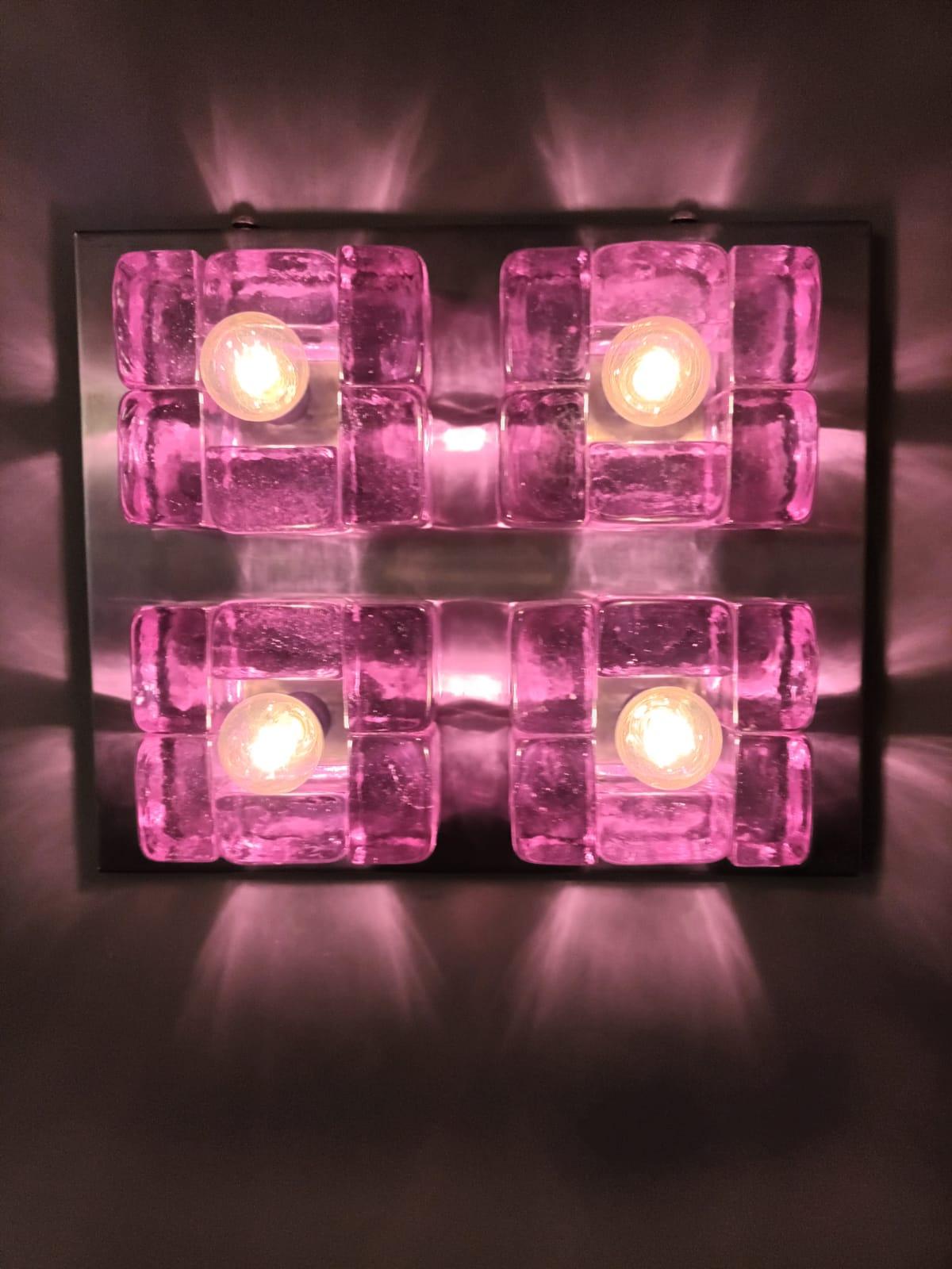 Amethyst Cube Sconces / Flush Mounts by Poliarte - 3 Available In Good Condition For Sale In Los Angeles, CA