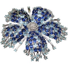 Amethyst Cubic Zirkonia Rose vergoldet Floral Brosche Anhänger