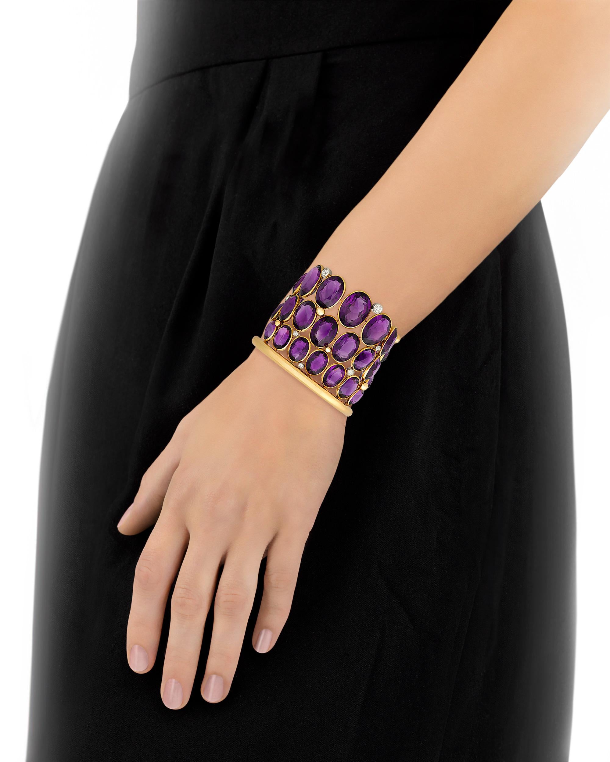 Retro Amethyst Cuff by Suzanne Belperron