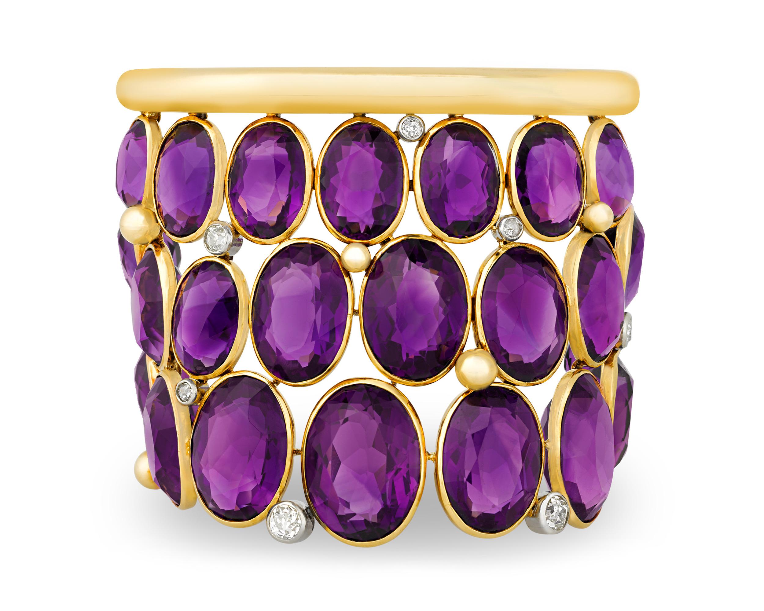 Bead Amethyst Cuff by Suzanne Belperron