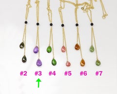 Collier pendentif Améthyste Or jaune 14k Elegant Purple Drop (#3)