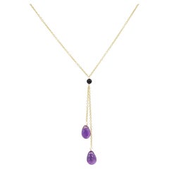 Collier pendentif Améthyste Or jaune 14k Elegant Purple Drop (#3)