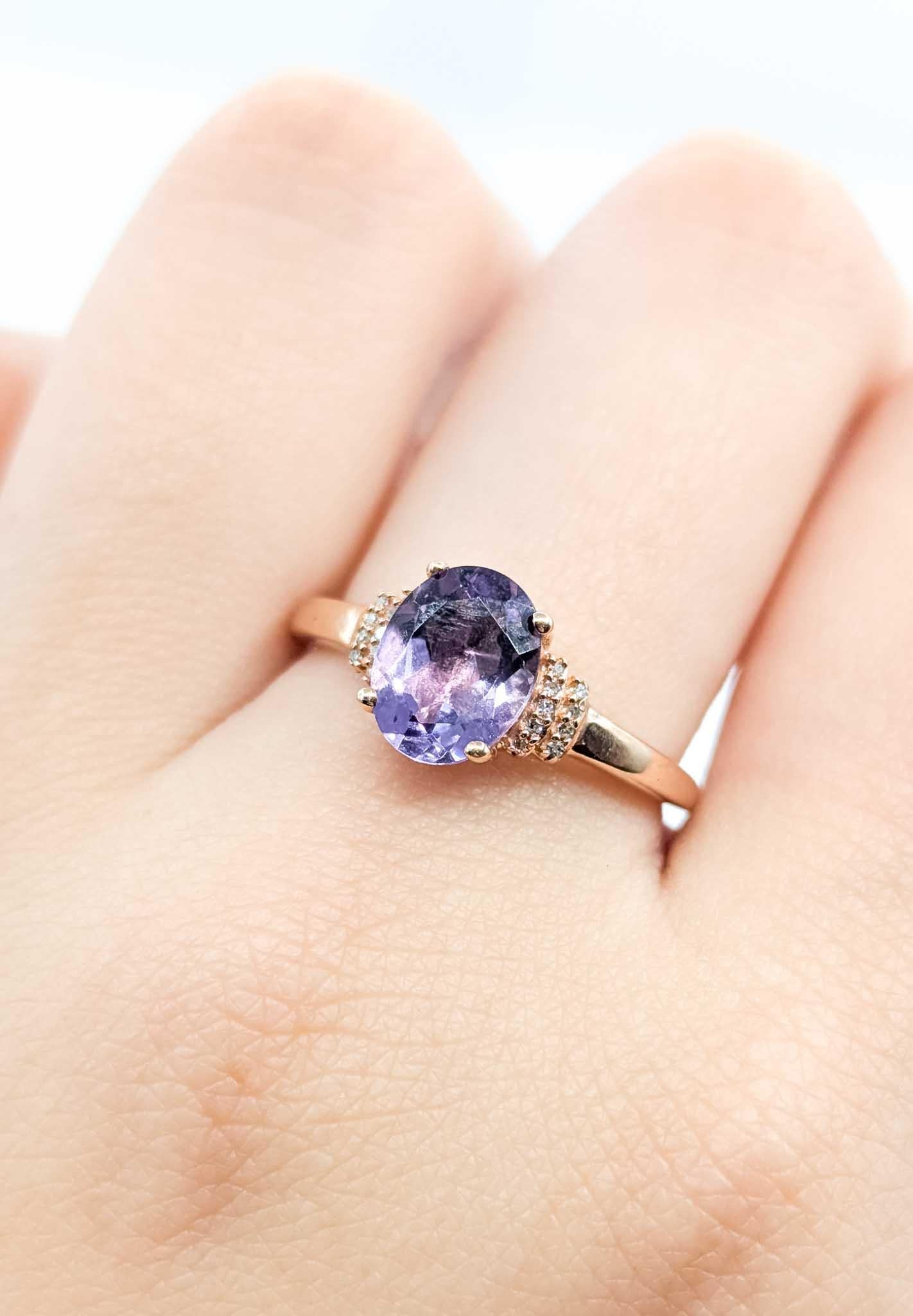 Amethyst & Diamond Accented Ring in 10k Rose Gold In condizioni ottime in vendita a Bloomington, MN