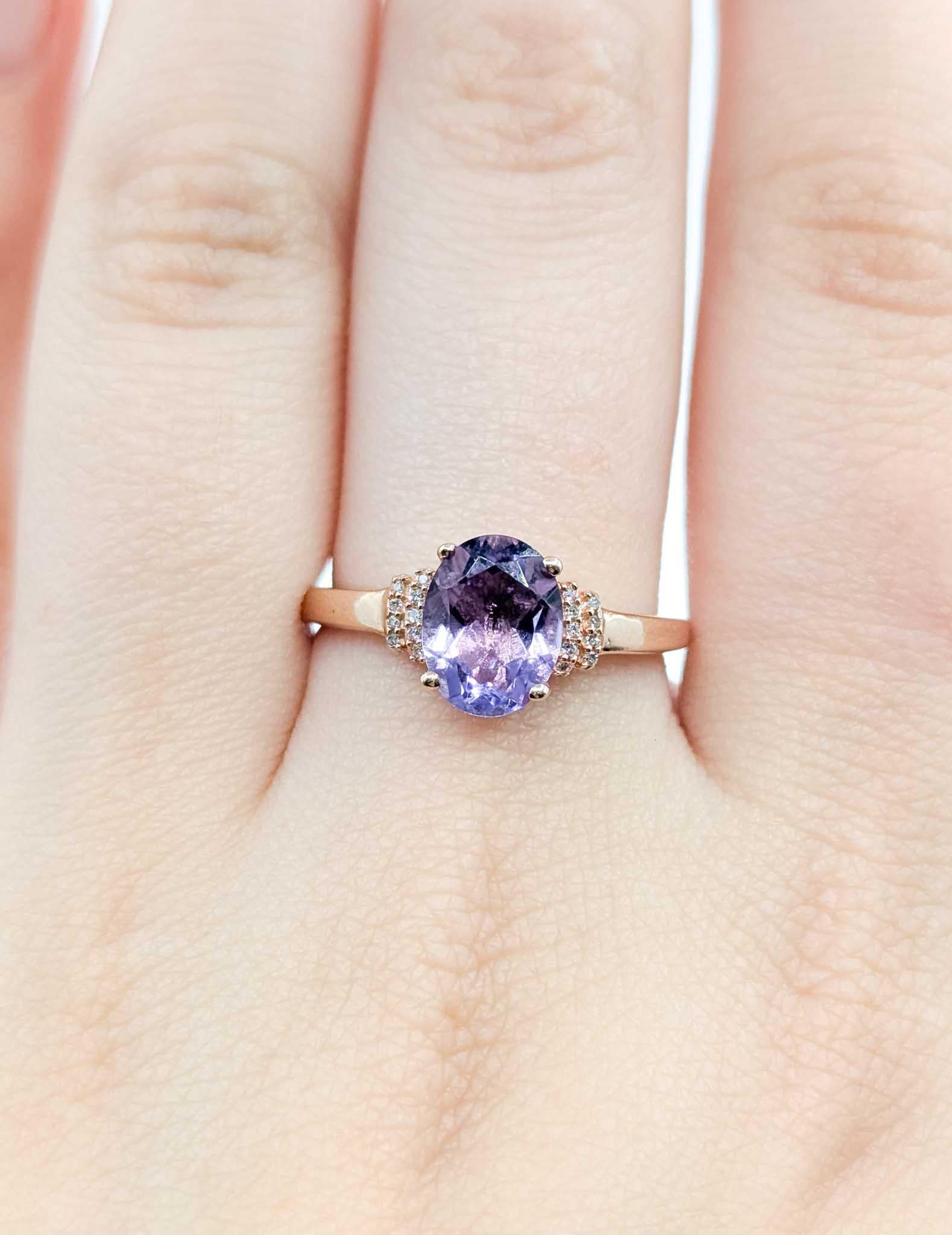 Donna Amethyst & Diamond Accented Ring in 10k Rose Gold in vendita