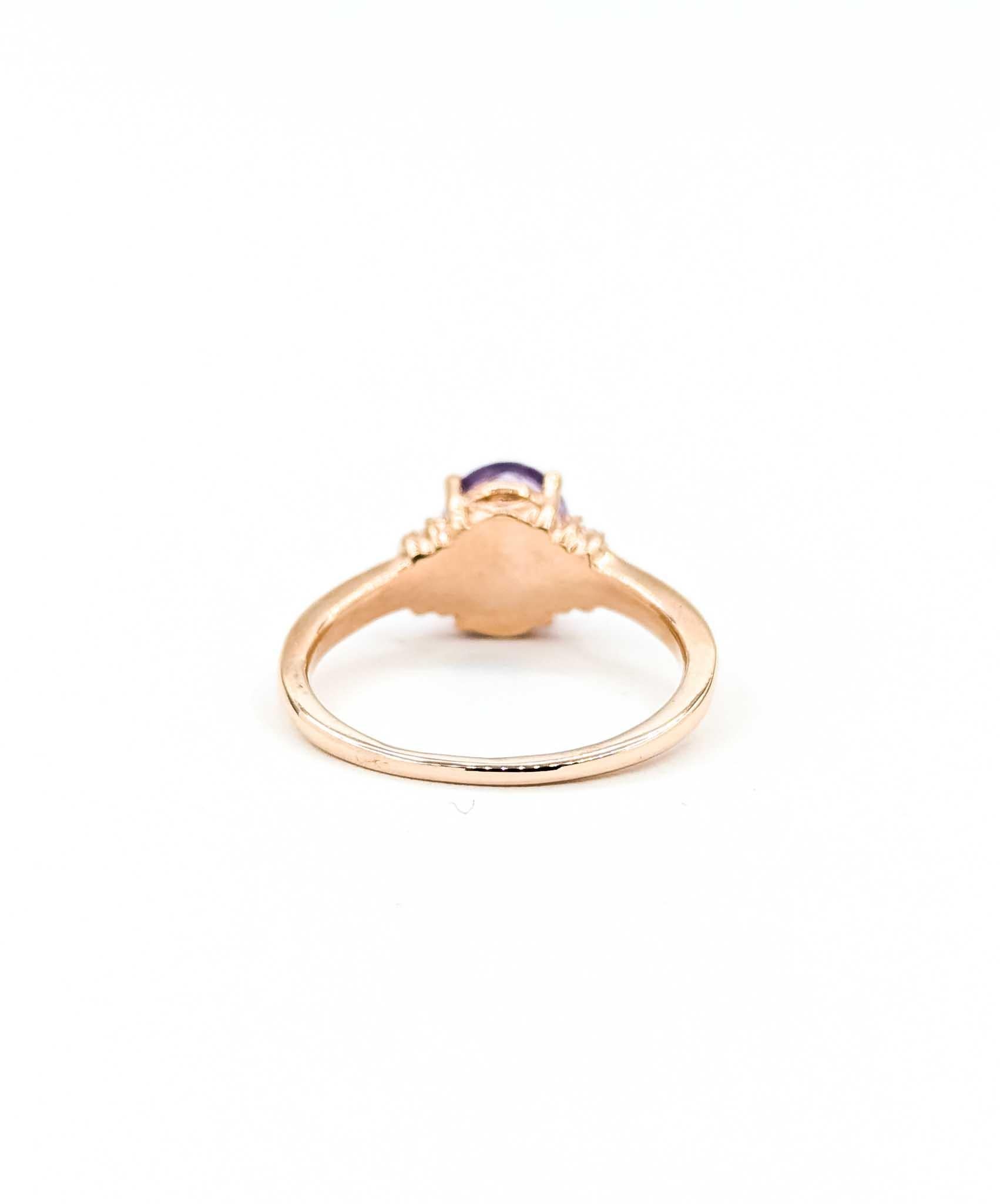 Amethyst & Diamond Accented Ring in 10k Rose Gold in vendita 2