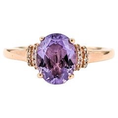 Amethyst & Diamond Accented Ring in 10k Rose Gold