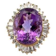 Amethyst, Diamond and 14K Gold Vintage Ballerina Ring