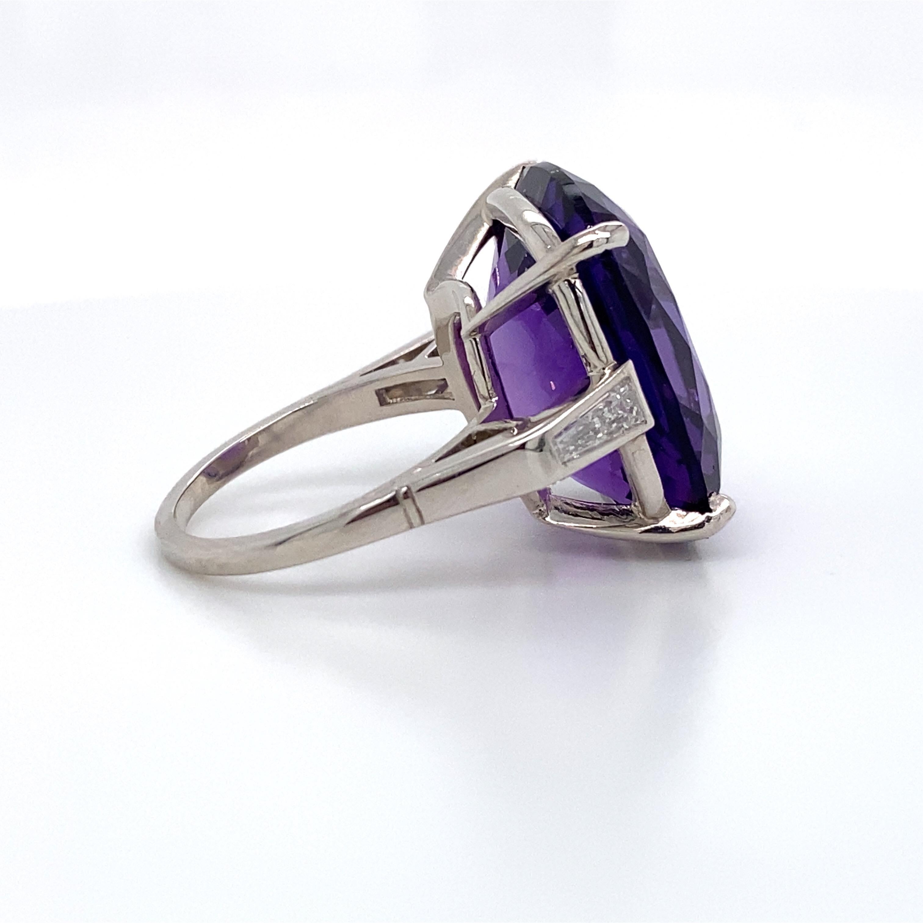 HARBOR D. Amethyst Diamant Cocktail Ring 20 Karat 14 Karat Weißgold 4