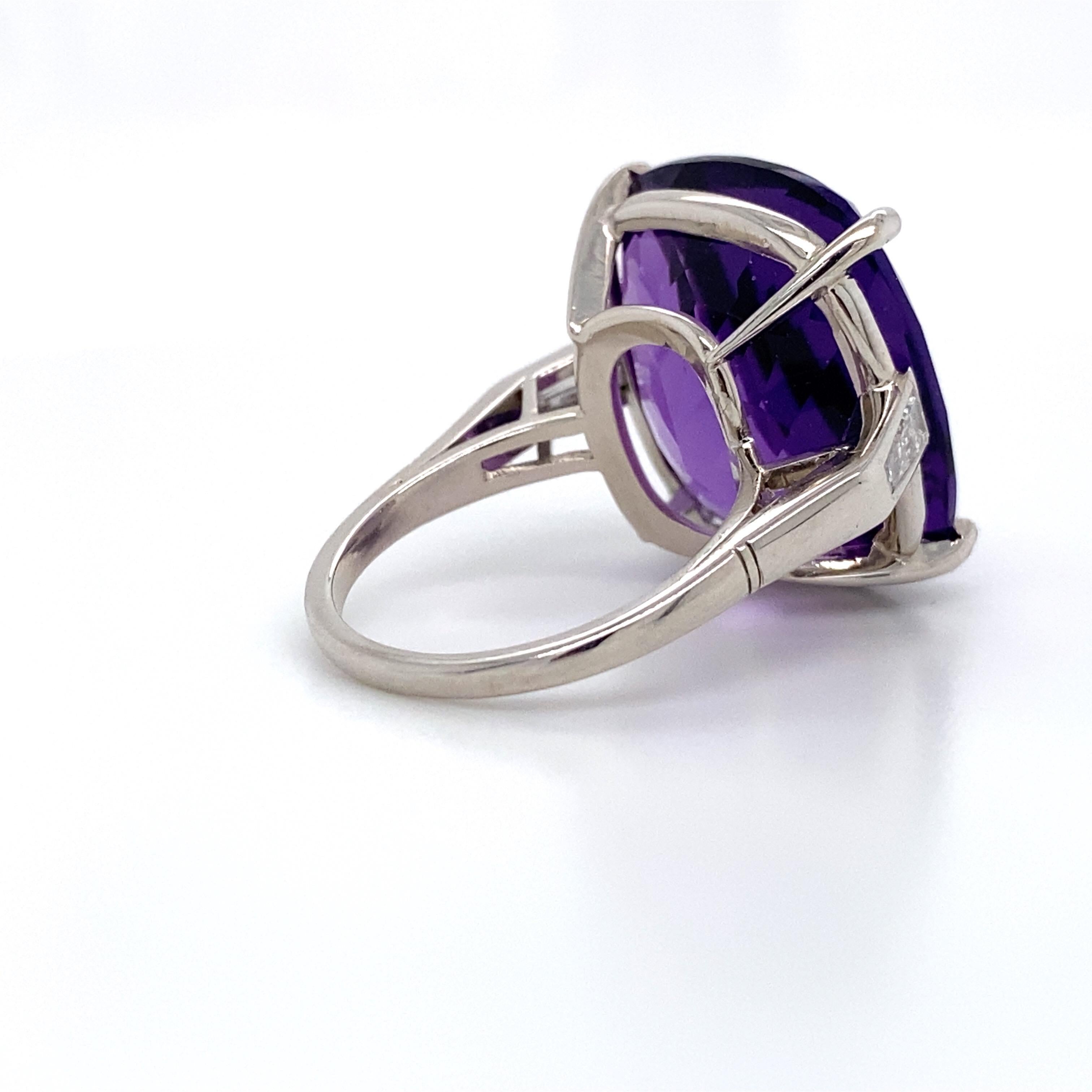 HARBOR D. Amethyst Diamant Cocktail Ring 20 Karat 14 Karat Weißgold 5