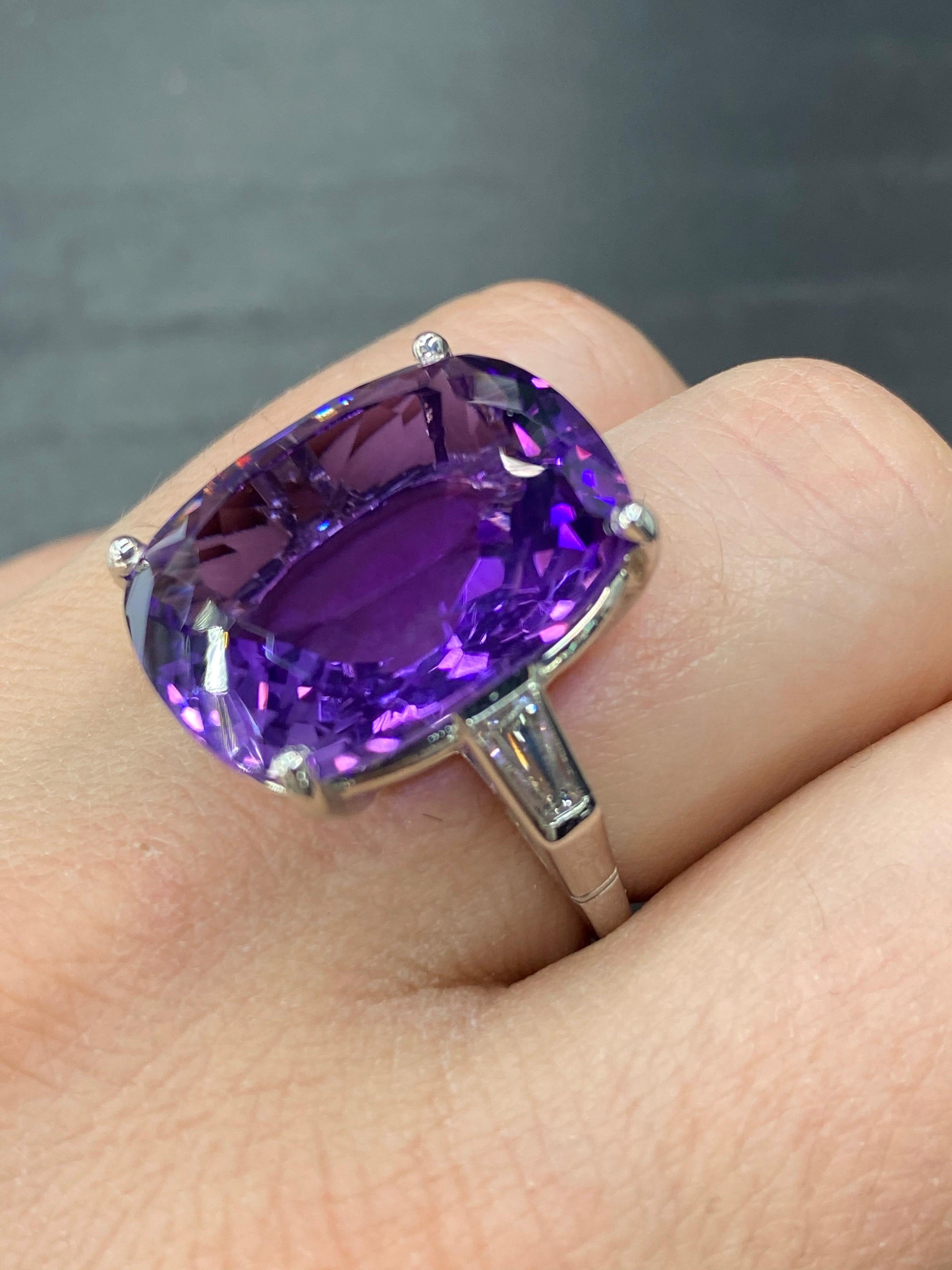 HARBOR D. Amethyst Diamant Cocktail Ring 20 Karat 14 Karat Weißgold 9