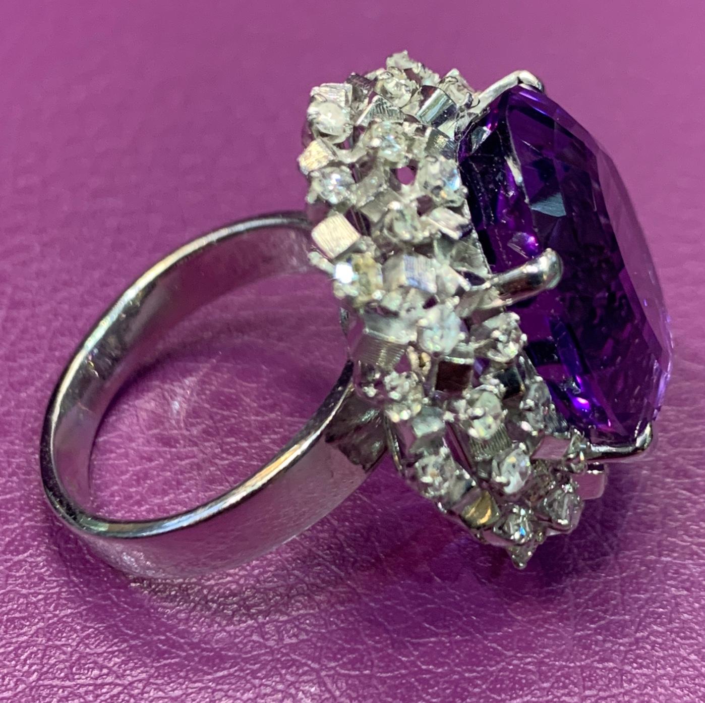 Women's Amethyst and Diamond Cocktail Ring