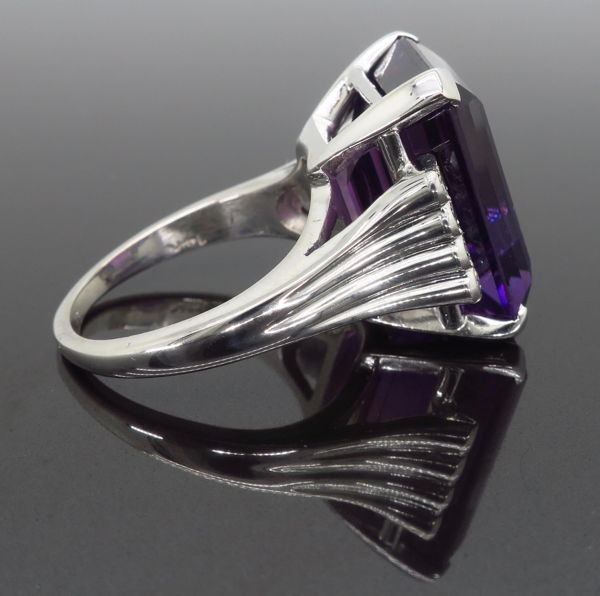 Amethyst and Diamond Cocktail Ring For Sale 1