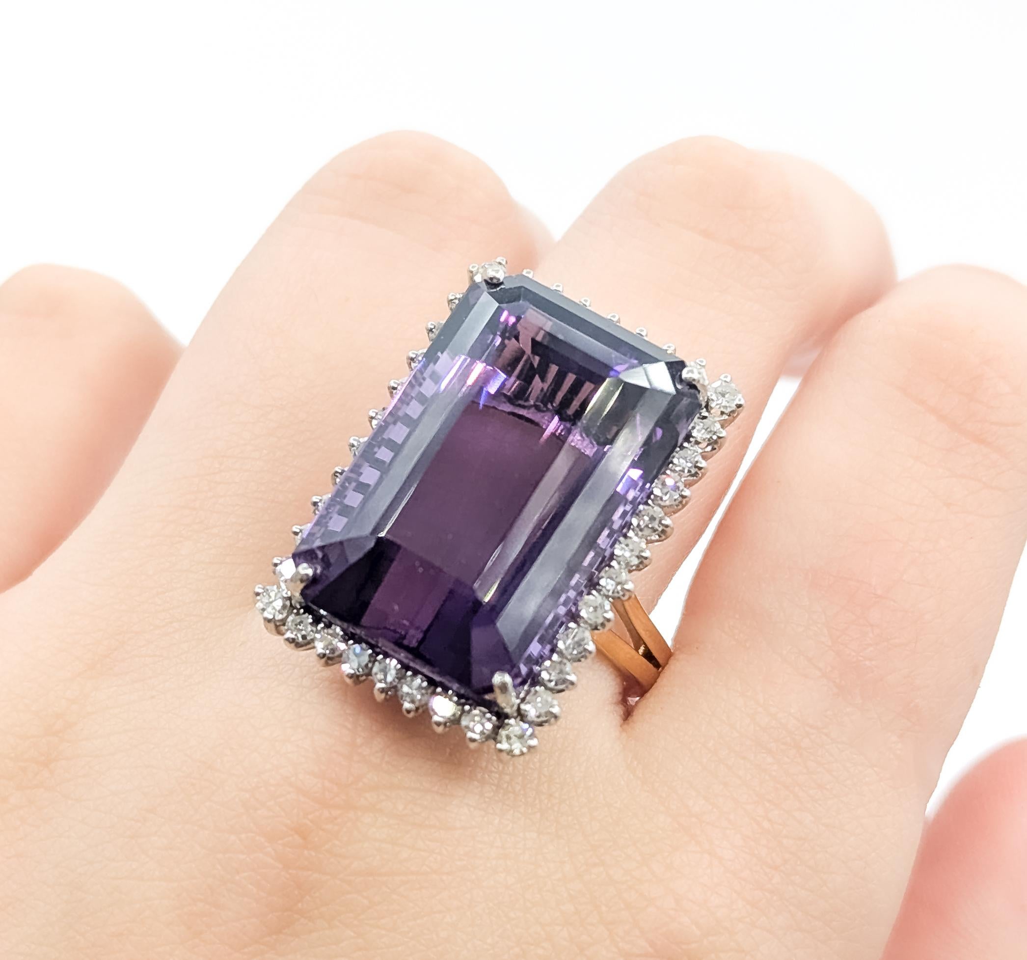 Amethyst & Diamant Cocktail Ring in 14tt im Zustand „Hervorragend“ im Angebot in Bloomington, MN