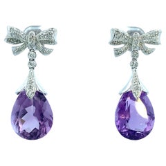 Amethyst Diamond Drop Earrings